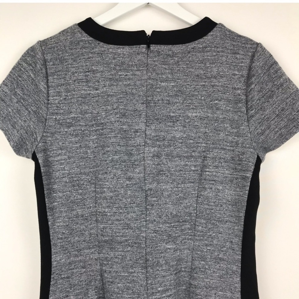 Madewell Grey Knit Pleated Fit & Flare Dress Black Trim Size 4 Short Sleeve - Picture 10 of 11